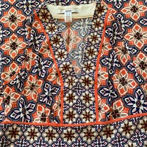Wisp halter dress size 10 in orange & blue print